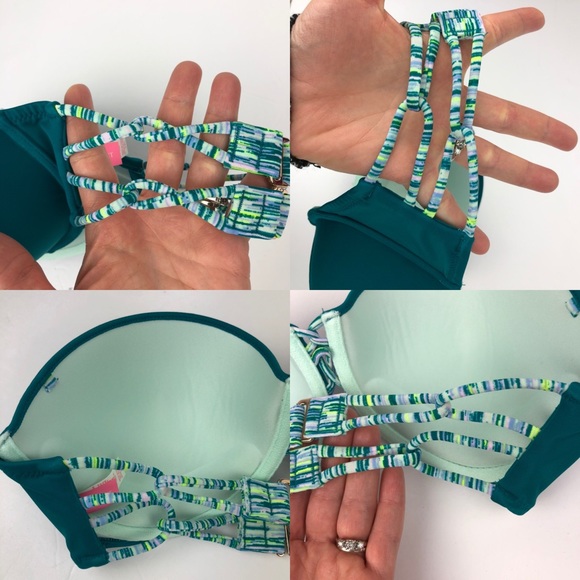 Victoria's Secret The Beach Bandeau Teal 34C - Picture 4 of 8